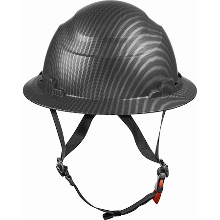 Ironwear Type 2 Class E Full Brim Safety Helmet w/ Chin Strap, Black Graphite 3968-BL-CFMP