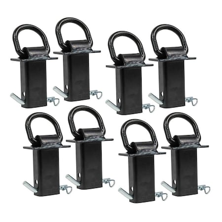 Mytee Products Trailer Stake Pocket -Small 5/8in Forged D Ring Black Powder Coated 5400lbs WLL, 8PK SPDR-Sx8