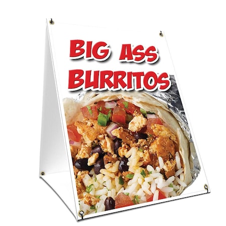 Signmission Big Ass Burritos, 24 Inch x 18 Inch A-frame Yard Sign, Plastic Sign SBC-1824-Big Ass Burritos