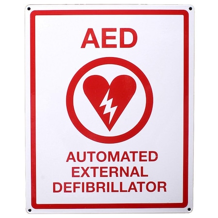 First Voice Flat AED Wall Sign Metal 151