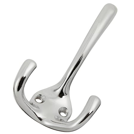 Wall-To-Wall Center to Center Double Utility Hook, Chrome - 0.62 in. WA1814124