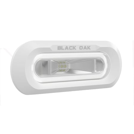 Black Oak Led Black Oak Low Pro Marine Spreader Light - Flush Mount - White Housing - White LED MLPS-FW