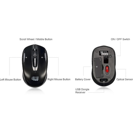 Adesso 2.4GHZ Ergo Kyb Laser Mouse WKB1500GB