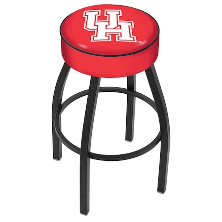 Holland Bar Stool Co 30" 4" Houston Cushion Seat, Blk Wrinkle Base Swivel Bar Stool L8B130Houston