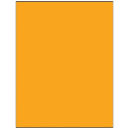 Bsc Preferred 8-1/2 x 11'' Fluorescent Orange Removable Rectangle Laser Labels, 100PK LL420OR