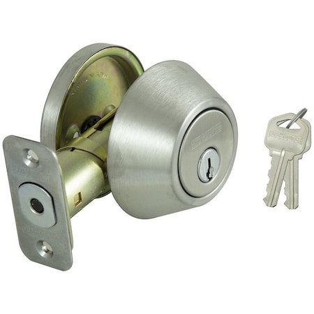 Prosource Signature Series Deadbolt, 3 Grade, Stainless Steel, 2-3/8, 2-3/4 in Backset, KW1 Keyway D261-RU5V