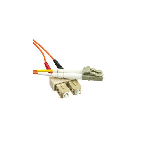 Cable Wholesale LC/UPC to SC/UPC OM1 Duplex 2.0mm Fiber Optic Patch Cord, OFNR, Multimode 62.5/125, Orange LCSC-11103