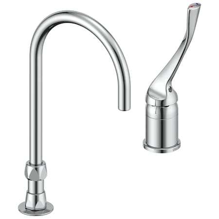Delta Commercial 24T2 Single Control Mixing Faucet With Gooseneck Spout - Less Pop-Up In Chrome 24T2673-R4