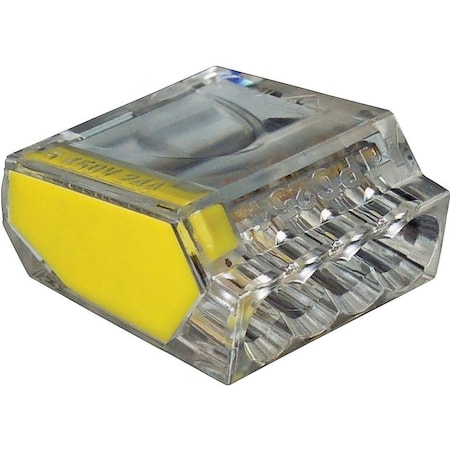 Gardner Bender Push-In Wire Connector, 12 AWG Max, 4 Port, Yellow 10-PC4