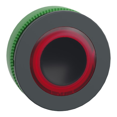 Schneider Electric Head for illuminated push button, Harmony XB5, plastic, red flush mounted, 30mm, universal LED, illuminated ring ZB5FW943