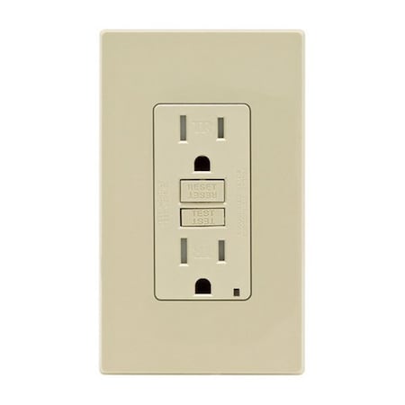 Ezgeneration GFTR1-0PI 15 amp 125 V Screwless Wall Plate GFCI Receptacle EZ613184