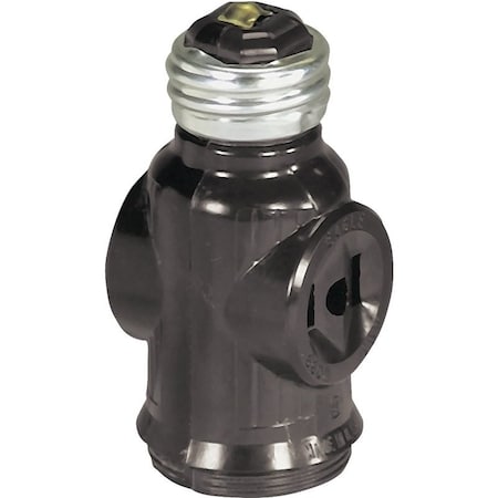 Eaton Wiring Devices Lamp Holder Adapter, 660 W, 2-Outlet, Thermoplastic, Brown 715B-BOX