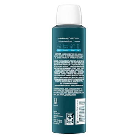 Degree Men Ocean Rush Scent Aluminum Free Whole Body Deodorant Spray, 4 Ounce, 12PK 64353445