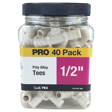 Apollo Valves Tee Pex Poly Alloy 1/2 40/Jar PXPAT1240JR