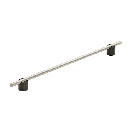 Amerock Transcendent 12-5/8 in 320 mm Center-to-Center Matte Black/Polished Nickel Cabinet Pull BP7414320MBPN