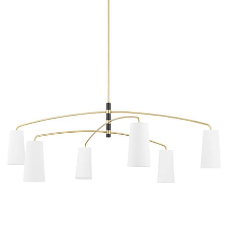 Mitzi Evelyn 6 Light Chandelier 22.5 In. Aged Brass/Soft Black H612806-AGB/SBK