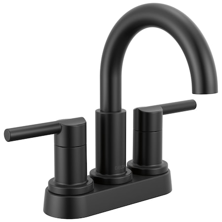 Delta Nicoli Two Handle Centerset Bathroom Faucet, 6.63 in, Matte Black 25749LF-BL