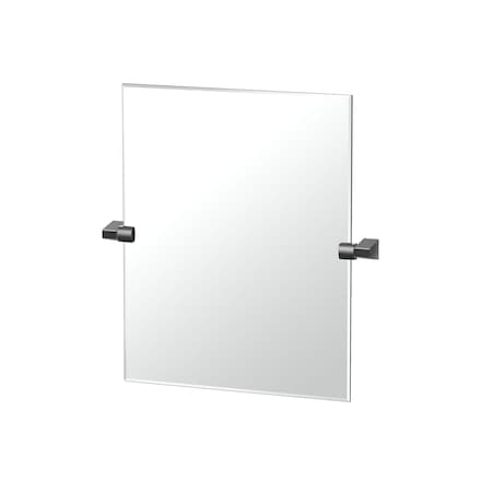 Gatco A-Line 24" Frameless Rectangle Mirror, Matte Black 5659MXSM
