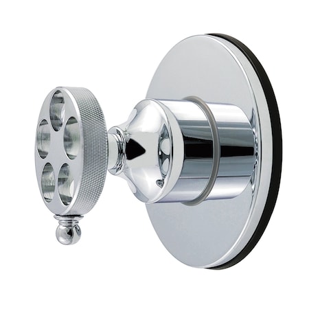 Kingston Brass Single-Handle Six-Way Diverter Valve with Knurled Handle and Round Trim Kit, Polished Chrome KS4031RKZ