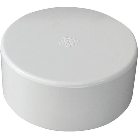 Genova CANPLAS Pipe Cap, 6 in, Hub, PVC, White 414266BC