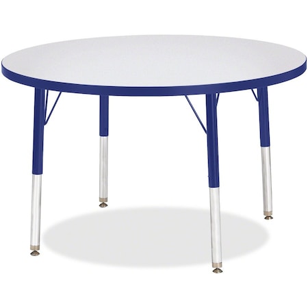 Jonti-Craft Berries Round Activity Table, 36 in. Diameter, E-height, Freckled Gray/Blue/Gray 6488JCE003