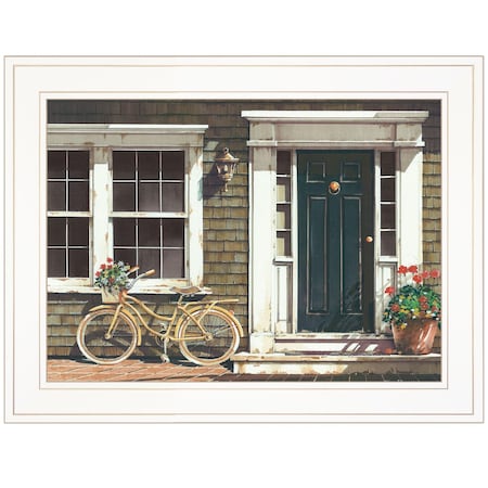 Homeroots Parked Out Front 1 White Framed Print Wall Art 404959