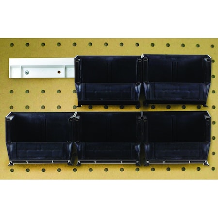 Quantum Storage Systems ULTRA HANGING SYSTEM W/RAILS AND 6 BLACK BINS HNS210BK