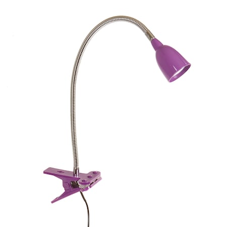 Newhouse Lighting 22 in. Purple LED Clamp Desk Lamp Light, Clip on Light/Clamp Lamp for Desk, Bed, Office, Dorm Room NHCLP-LED-PUR