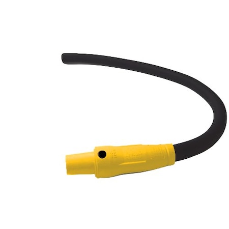 Power Assemblies Type W Pigtail 400A 4/0 AWG Series 16 Female Camlock to Blunt 3 ft, Yellow 40TW16003FBY