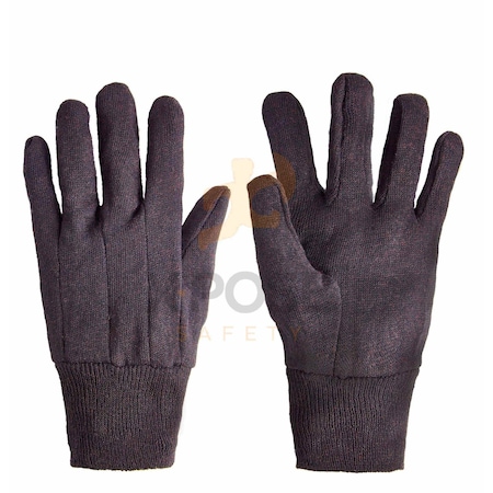 Xpose Safety Protective Work Gloves, 1Men's L, 9oz Fleece, Jersey Knit Polyester, Brown BWG-L