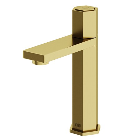 Vigo Nova Single Handle Single-Hole Bathroom Faucet in Matte Brushed Gold VG01053MG