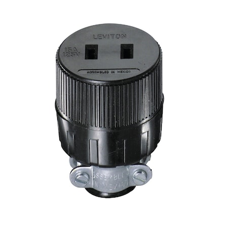 Leviton 15A 125V 2-Wire 2-Pole Round Cord Connector 001-612