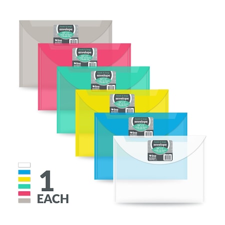 C-Line Products Poly Xl Reusable Envelope, Ltr Size, Side Load, Color May Vary, PK36 58000-DS