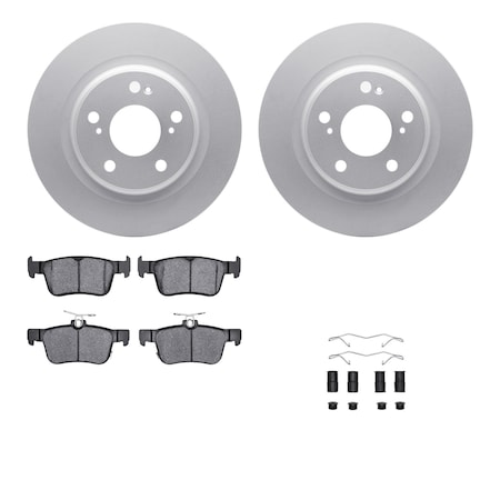 Dynamic Friction Co DFC GEOSPEC Coated Rotors with 5000 Brake Pads - Ceramic and Hardware 4512-59200