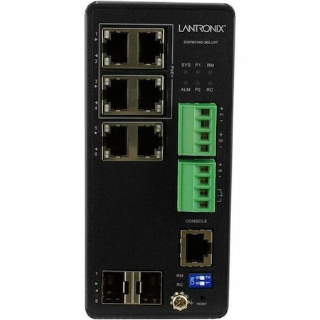 Transition Networks MANAGED HARDENED POE+ SWITCH, 2 10/100/1000BASE-T POE+ PORTS, 4 10/100/1000B SISPM1040-362-LRT