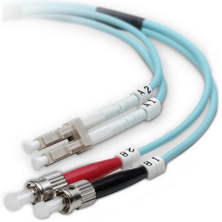 Belkin Fiber Optic Patch Cable - LC Male - ST Male - 6.56ft - Aqua F2F402L0-02M-G