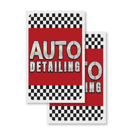 Signmission Auto Detailing, Vinyl Decals Only 24 Inch x 36 Inch, Vinyl Decal, 2PK DSB-2436-2PACK-30342