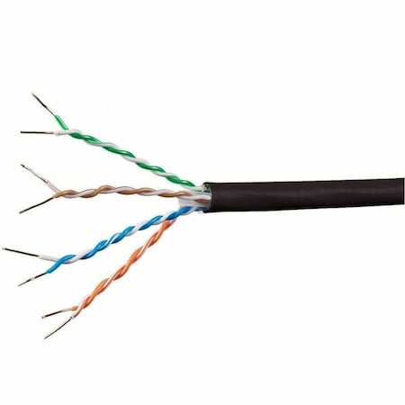 Monoprice Data Cable, Cat 6A, 23 AWG, 1000ft, Black 18600