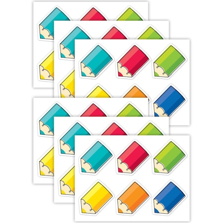Creative Teaching Press Core Decor, Colorful Doodle Pencils, 3'', Designer Cut-Outs, 36-Piece Set, 6PK 10901