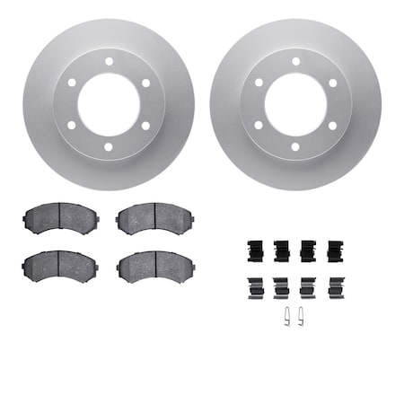 Dynamic Friction Co DFC GEOSPEC Coated Rotors with 5000 Brake Pads - Ceramic and Hardware 4512-37010