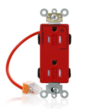 Leviton Straight Blade Receptacle, 5-15R, 15 A, 125V AC, Surface Mount, Self-Grounded MT162-1CR