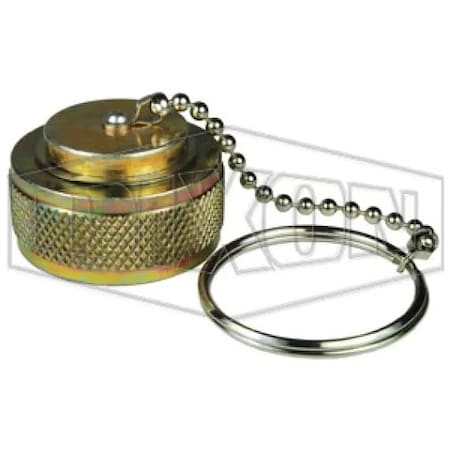 Dixon Hose Cap with Ring and Chain, 1-3/4 in, Female ACME, Brass, Domestic ME229-1