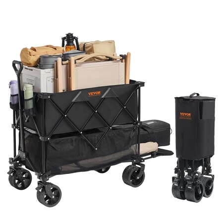 Vevor Collapsible Folding Wagon 400L Beach Wagon Cart Heavy Duty 350 lbs W12