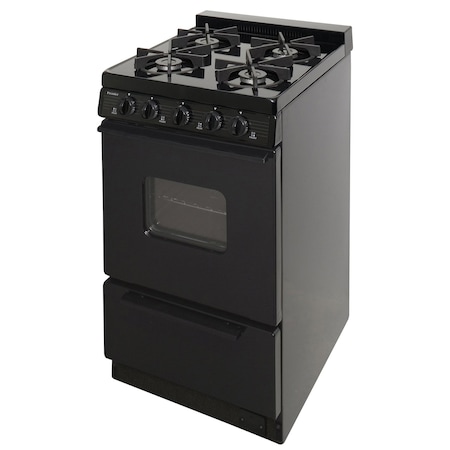 Premier Gas Range, Battery Ignition, Four 9100 BTU Sealed Burners, 20 inW x 37.5 inH x 24.5 inD, Black 805733