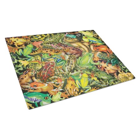 Carolines Treasures Frogs Glass Cutting Board - Large PRS4053LCB