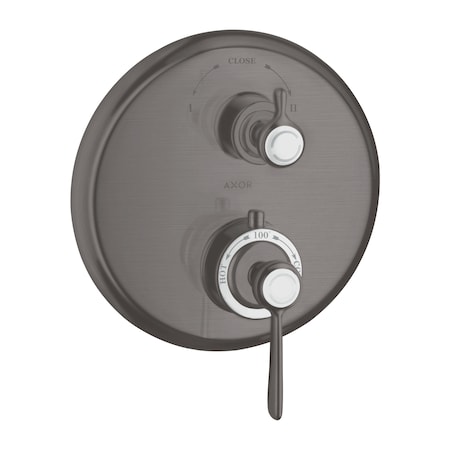 Axor Montreux Thermostatic Trim with Volume Control and Diverter in Brushed Black Chrome 16821341