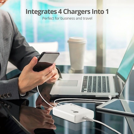 Siig 100W Dual USB-C PD & QC 3.0 Combo Power Charger - White ACPW1P11S1