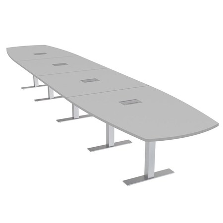 Skutchi Designs Arc Boat Conference Table With Power, 48 in W, 240 in L HAR-ABOT-48X240-T-U779-ESIL