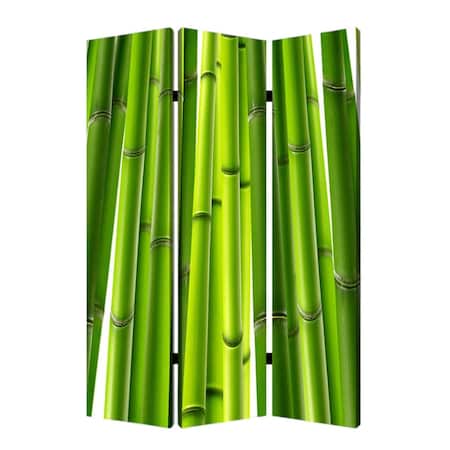Homeroots 72" Green Canvas Folding Three Panel Screen Room Divider 274654