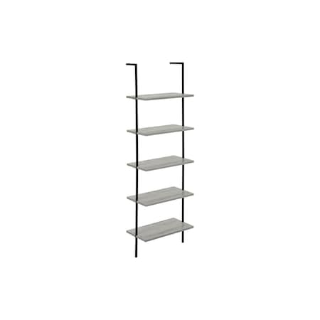 Homeroots 72" Gray Metal Five Tier Bookcase 489804